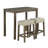 Brown/Beige Transitional Counter-Height Dining Set - 42"W Table W/ Biscuit-Tufted Stools, Rubberwood & Engineered Wood ?