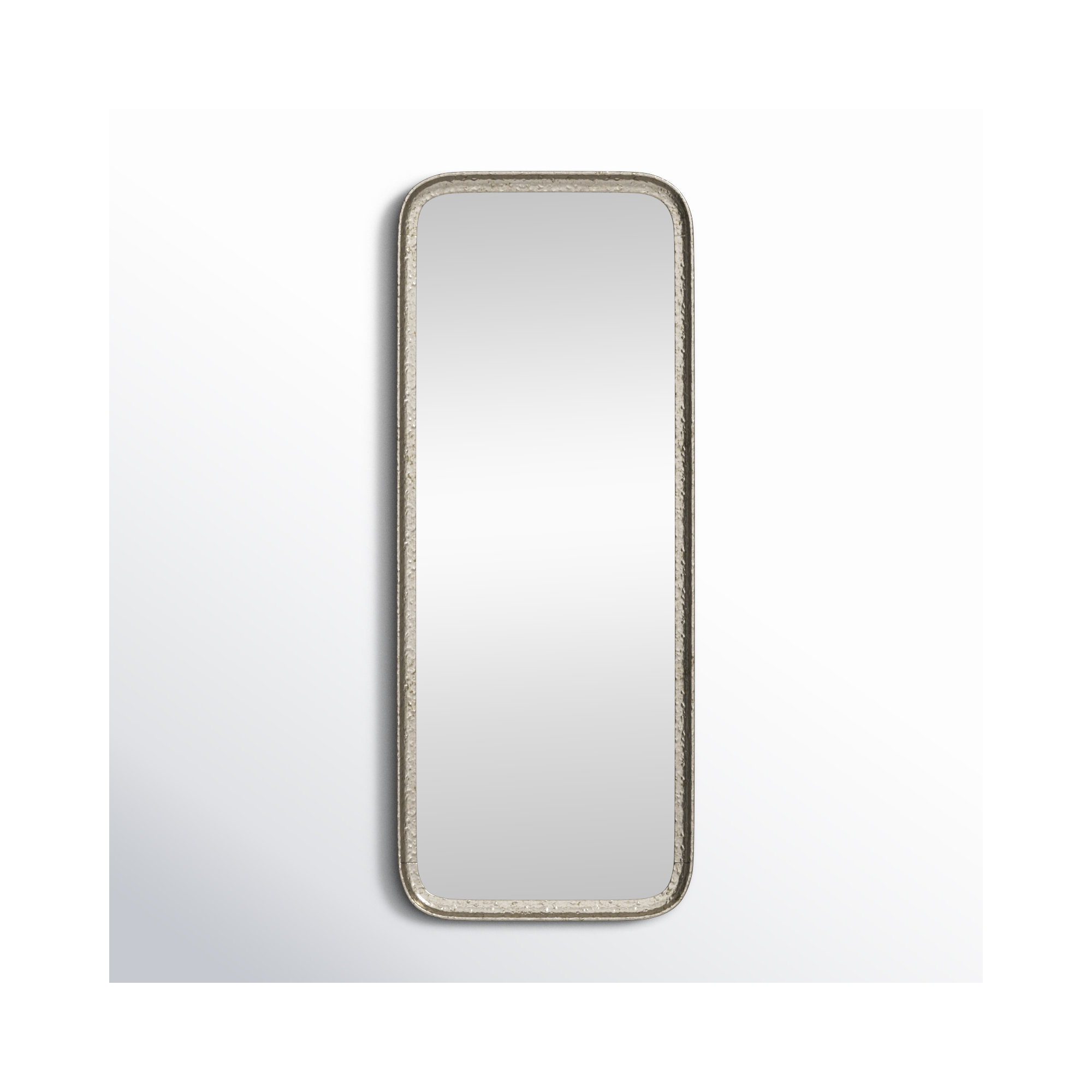 Iron Rectangle Mirror, Silver Leaf, 39.5" x 15.75"