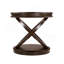 Table de bout ronde en bois rétro, table d'appoint avec base en X pour salle à manger ou salon en famille.  Espresso-124443262