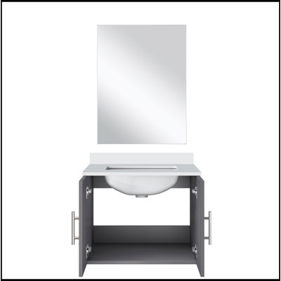 Single Bath Vanity 24 In. W X 22 In. D, White Quartz Countertop And 18 In. Mirror