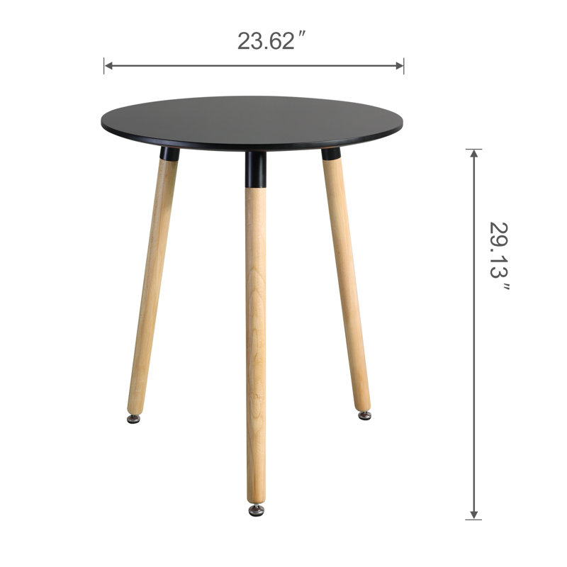 Modern Round, Thickness MDF Top Dining, Mid-Century Table for Living Room., Black