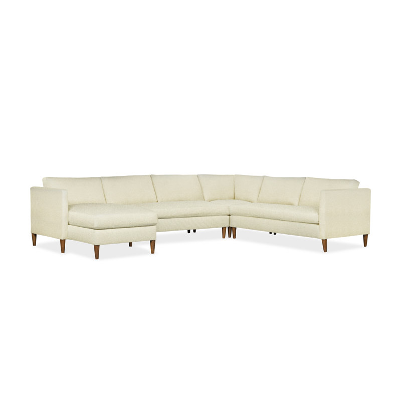 Canapé modulaire 4 pièces Clifford, Accoudoir à gauche (vu de face), Tissu performance bouclé Davis Pearl