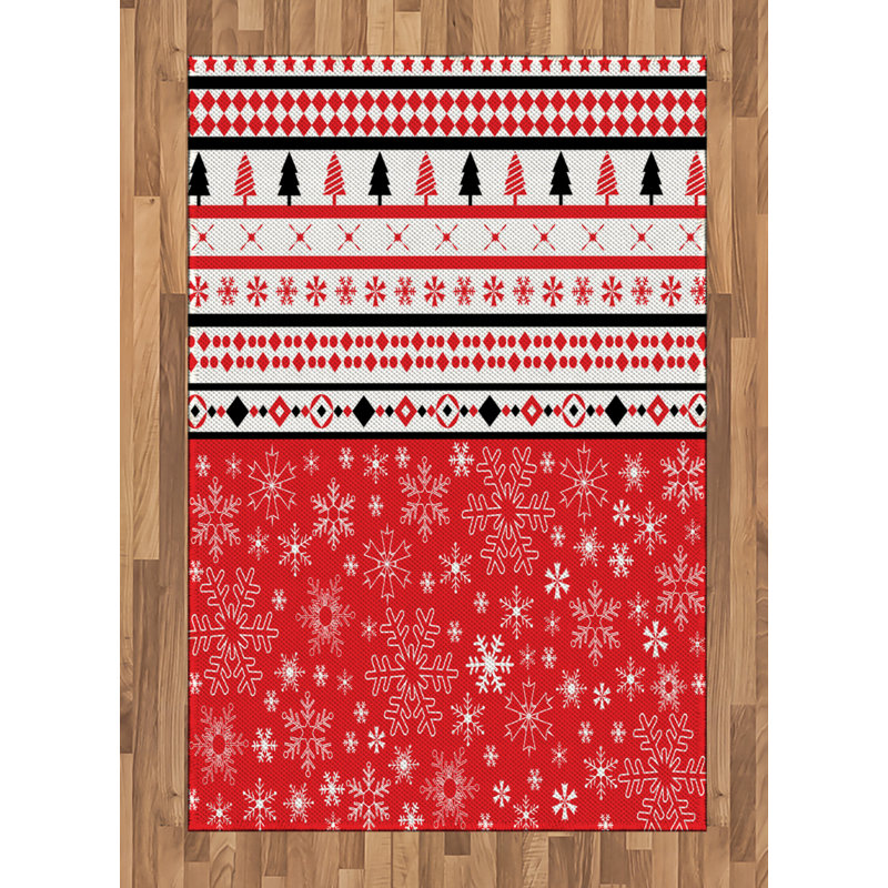 Christmas High Density Long Fiber Poly Threads Decorative Area Rug Carpet, Rectangle 4' x 5'8"