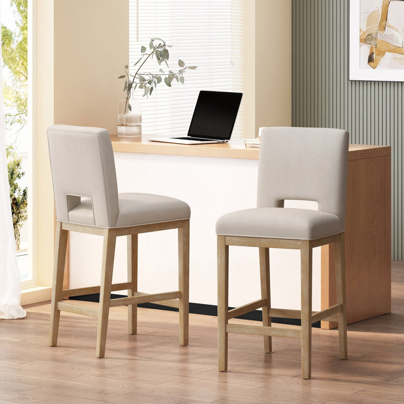 Ensemble de 2 tabourets de comptoir 31 pouces, tissu, Tabouret de bar (siège d'une hauteur de 31 po), Blé