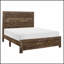 Lit double de style rustique au fini brun rustique, fabriqué en bois avec des rails, une tête de lit et un sommier tapissier. Nécessaire, indispensable, indispensable, requis, exigeant
