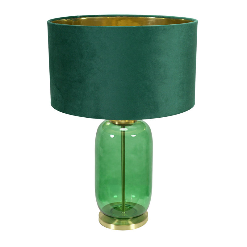 Adosinda Glass Table Lamp, Green Base/Green Shade, Yes
