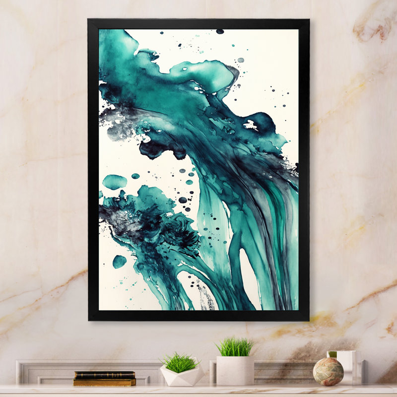 «Tropical Turquoise Joyfulness II», reproduction sur toile, Toile avec cadre photo noir, L 12 po x H 20 po