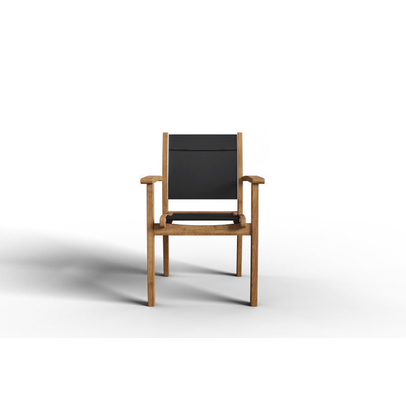 Outdoor Dining Armchair, Black/Natural