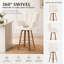 Swivel Upholstered Counter Stool with Solid Wood Frame-525380754