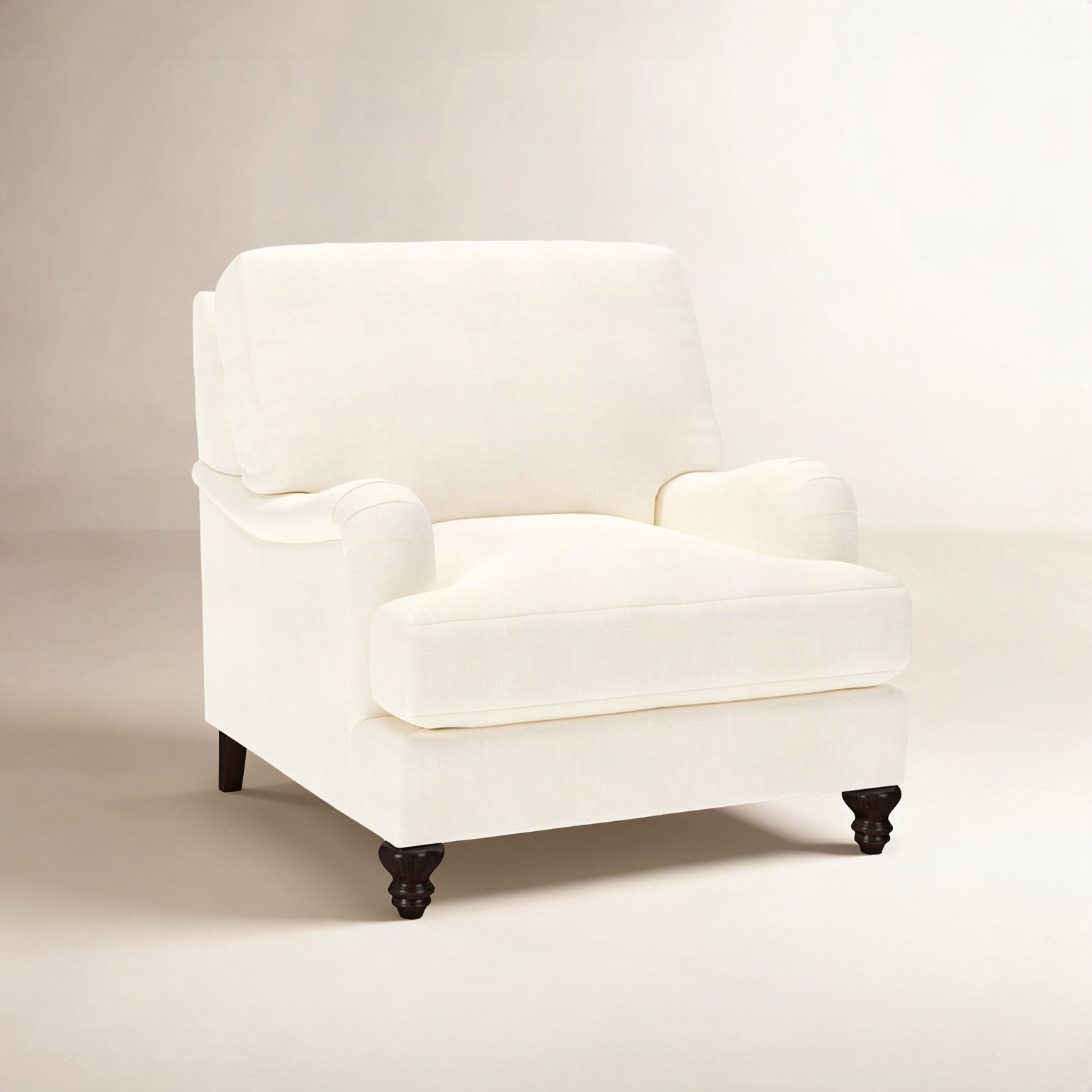 Walters Upholstered Armchair, Conversation Pearl Basketweave