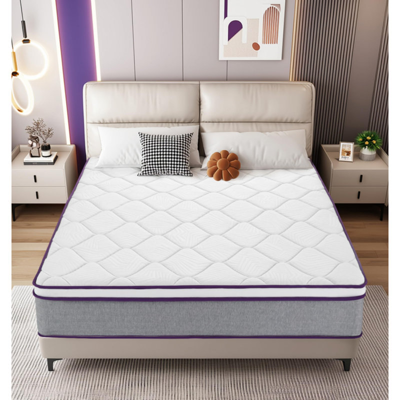 Queen Size Mattress, 12 Inch Medium Firm Hybrid Mattress with Pocket Springs and Gel Memory Foam, Fiberglass Free Pressure Relief Mattress in a Box for Bedroom