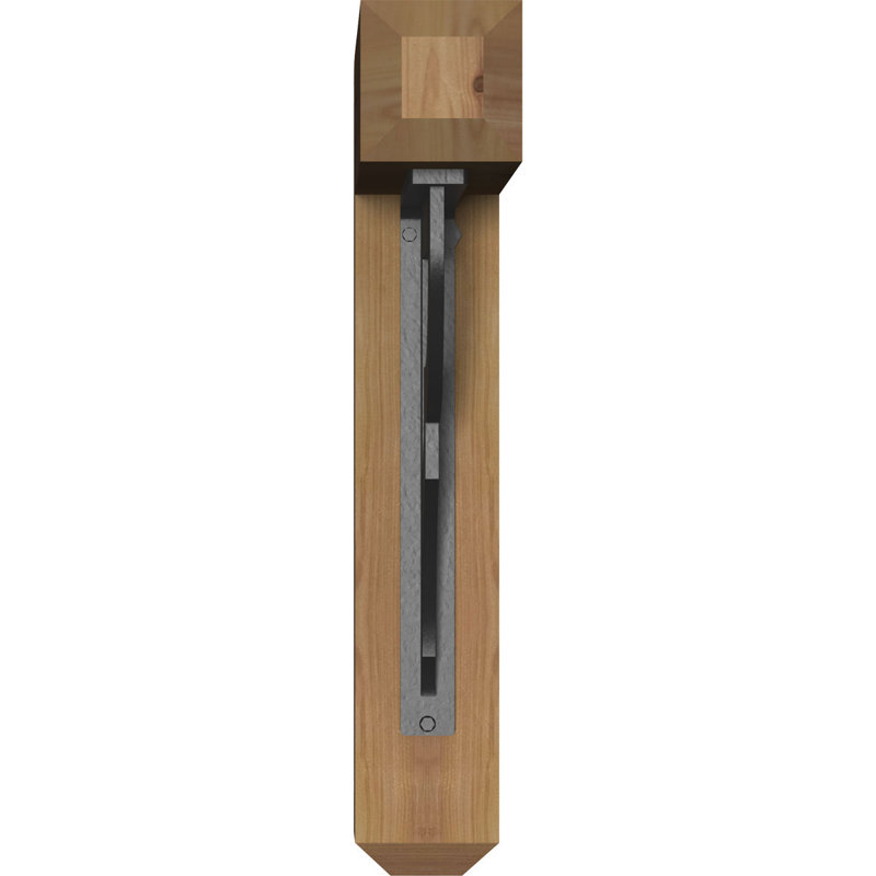 Support de fer simple 4 po Bradford, H 23 po x P 20 po, Cèdre rouge de l'Ouest l 3 1/2 po x T 4 po (lisse
