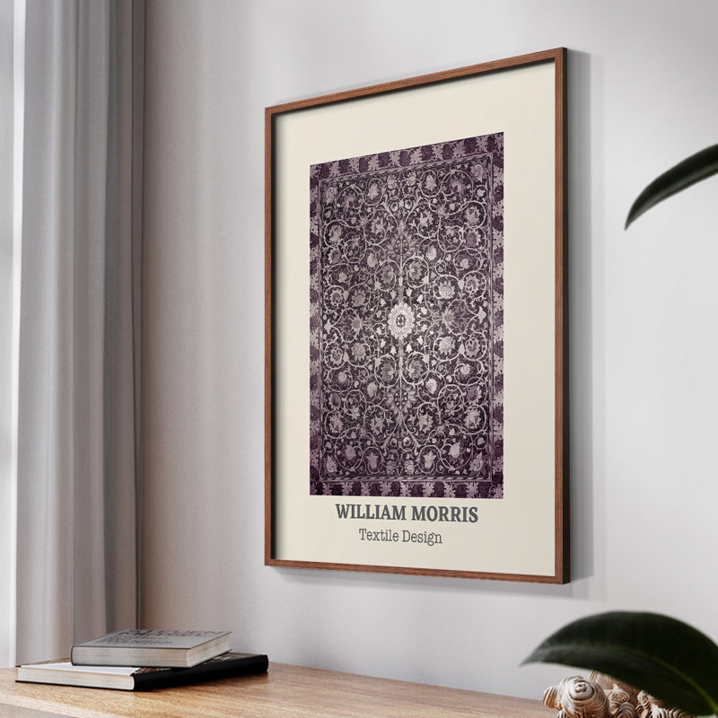 William Morris, reproduction encadrée Lxxvi, Noyer, H 14 po x l 11 po