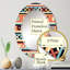 Miroir mural bleu à motif floral rayé bleu et orange-293108184