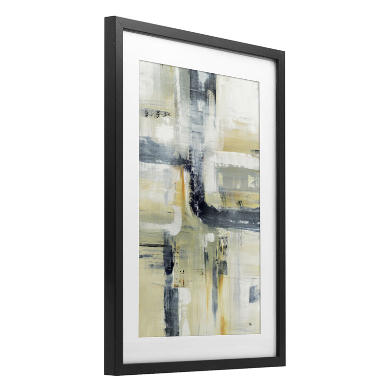 «Expressive Subtle Neutrals», reproduction sous verre encadrée, design par Lisa Ridgers, H 20 po x l 14 po, Cadre noir minuit