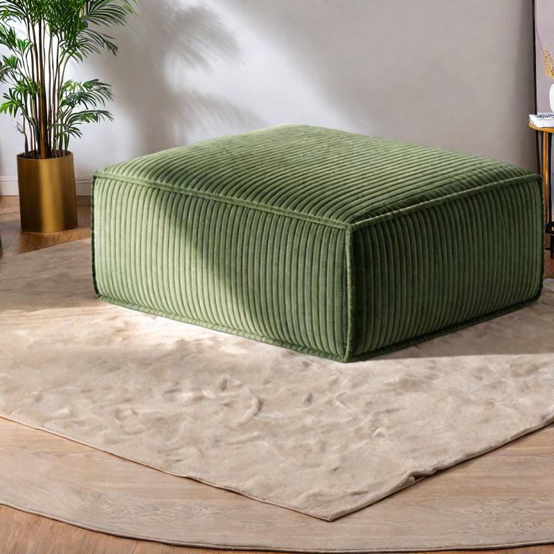 Canapés modulaires verts spacieux, confort en mousse, style de vie moderne