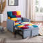 [Vidéo] Canapé-lit convertible, fauteuil ajustable avec coussin, fauteuil multifonctionnel en velours doux pour le salon, le dortoir, un appartement, une chambre ou un bureau