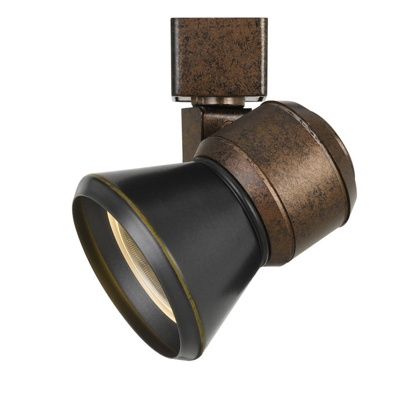 Cal Lighting Rust, projecteur sur rail DEL intégré à intensité variable, 13,3 cm (5,25 po) de hauteur, 10 W, 700 lumens, 3 000 K, IRC 90, métal et polycarbonate.