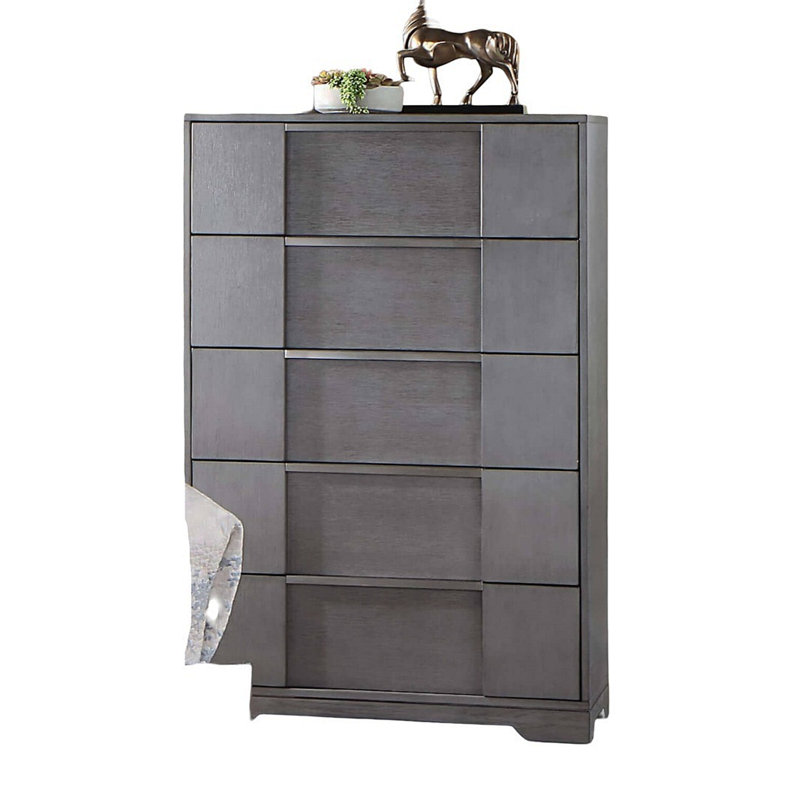 Mobilier de chambre à coucher gris à finition grise 1 pièce