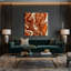 Abstrait art fluide sur toile rouge 22-285628346