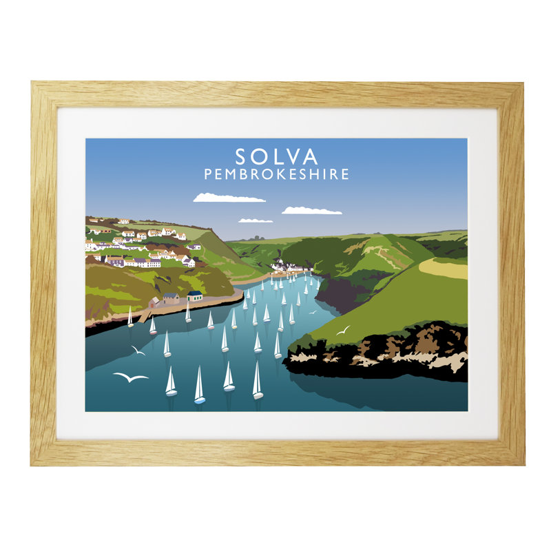 Solva by Richard O'Neil - Print, Oak Wood Frame, 33.5 cm H x 43.5 cm W x 2.2 cm D