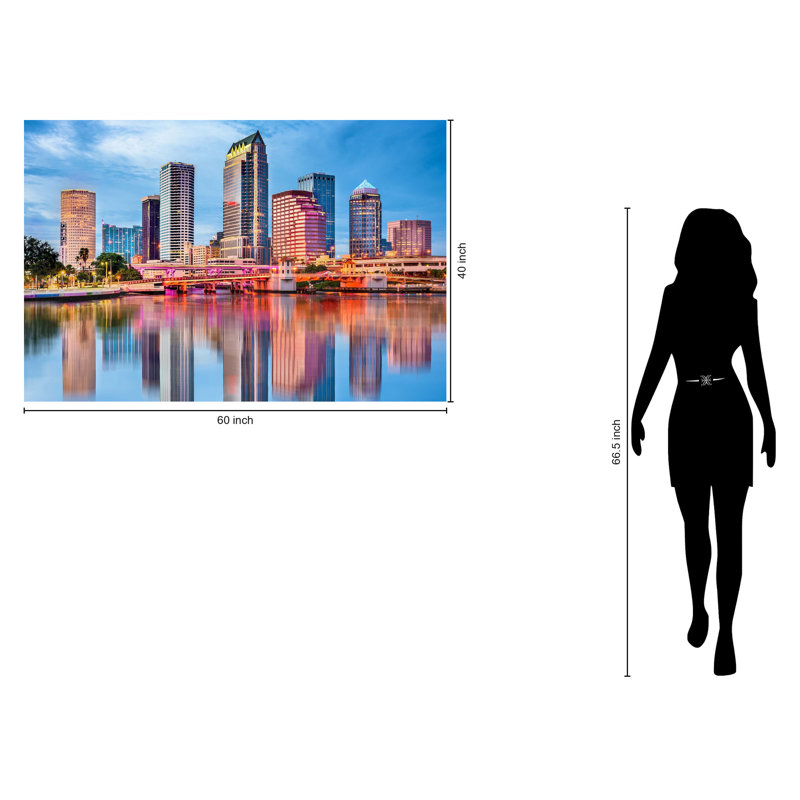 Art mural en verre trempé sans cadre Tampa Bay - 40 po x 60 po