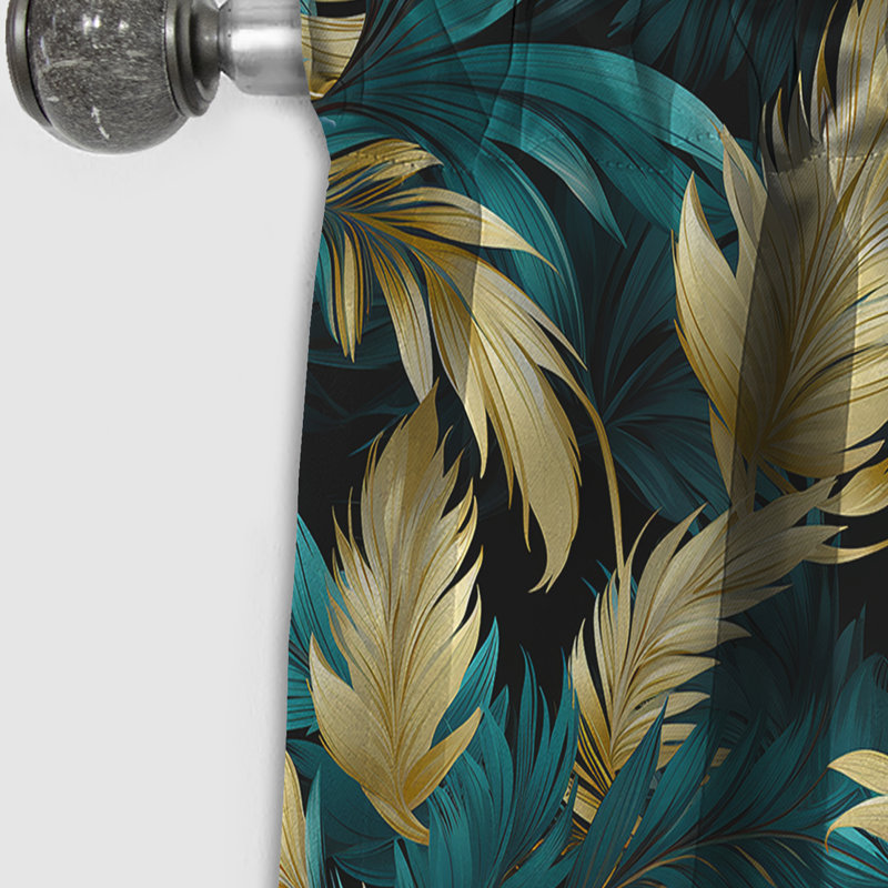 Palmier brise motif tropical III - Rideau floral - Rideau occultant floral - 1 panneau, L 52 po x L 90 po