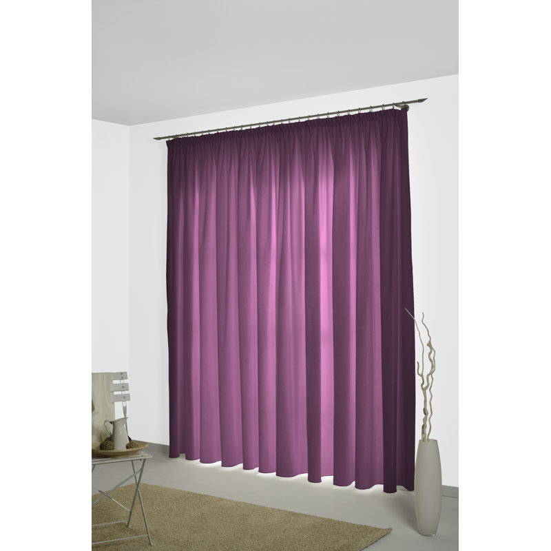 Newbury 67% Polyester And 33% Cotton Room Darkening Single Curtain Panel, 130cm Width x 375cm Drop, Berry