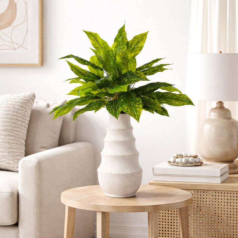 Vase en céramique blanc 28 po, Blanc