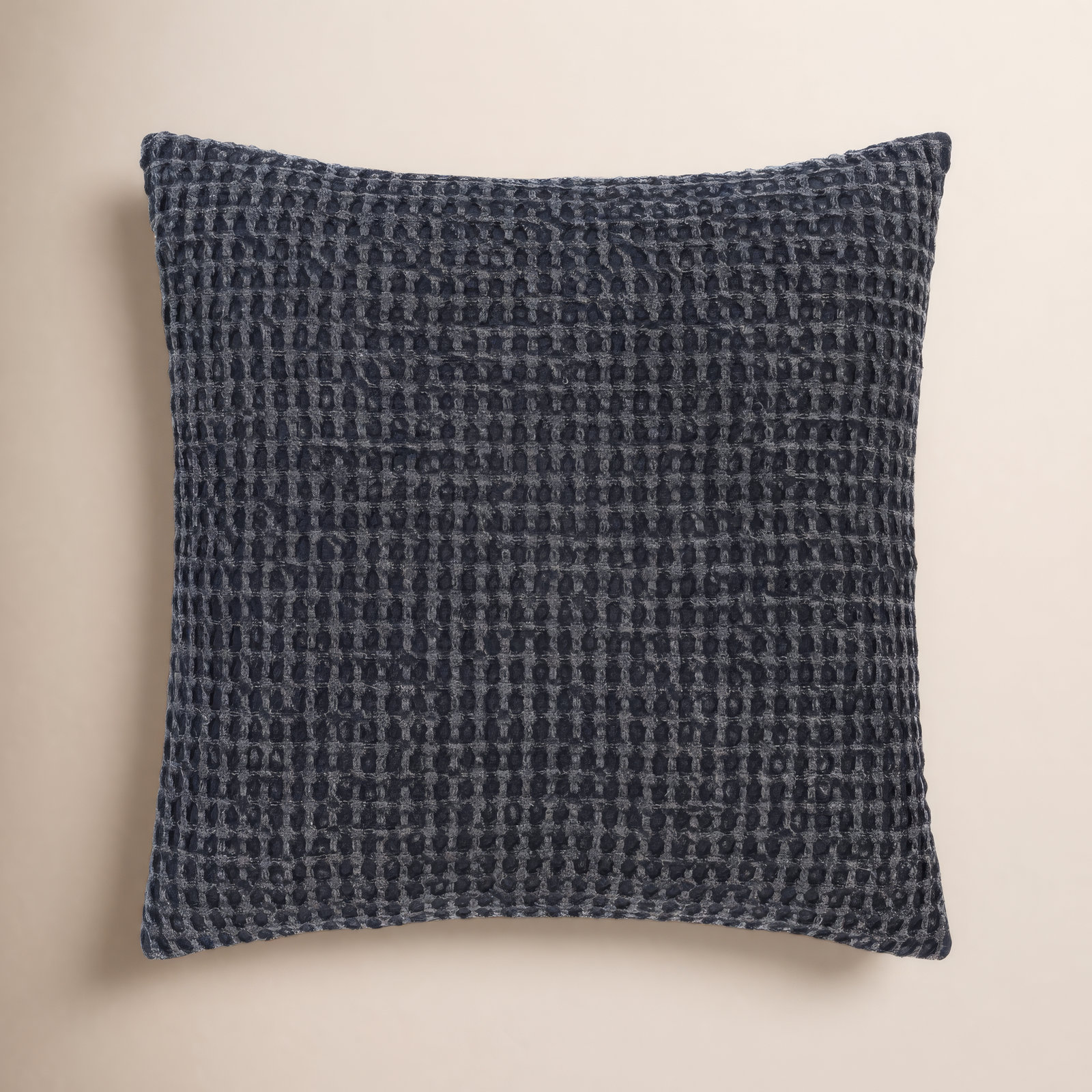 Kappa Geometric Cotton Throw Pillow, 18" x 18", Black, Down