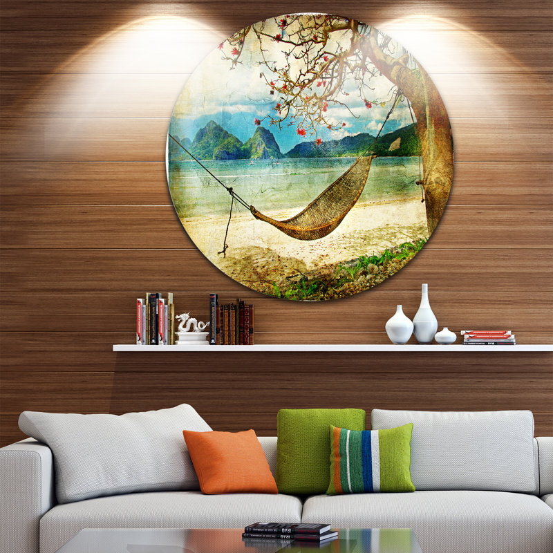 « tropical sleep swing », impression Digital, H 38 po x l 38 po x P 1 po, Métal