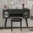 Vanity Makeup Table & Chair Set with Spacious Storage and Built-in Power Strip, Perfect for Organized Beauty Routines-19925288