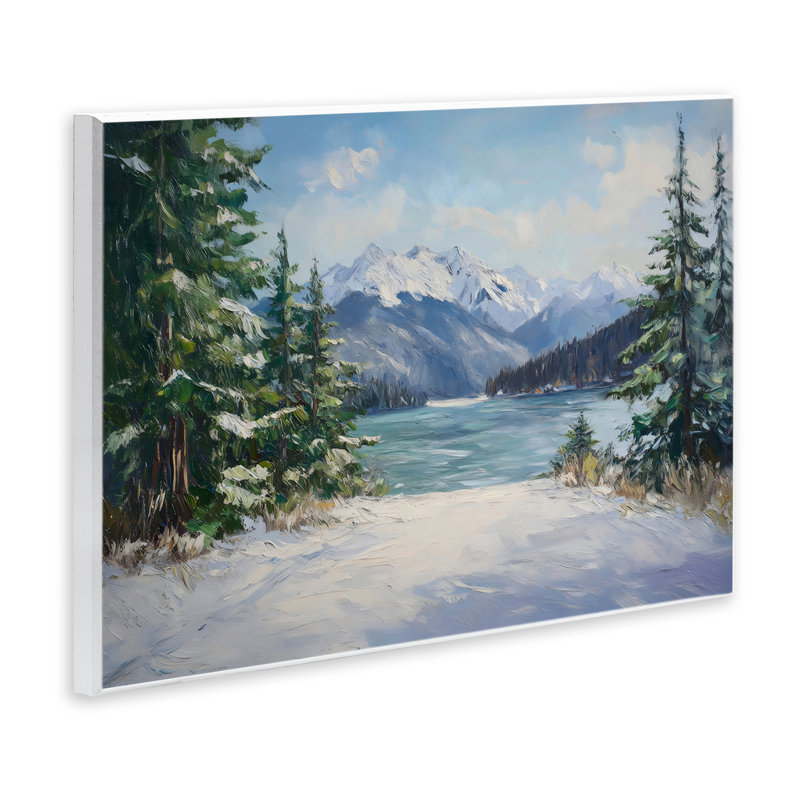 Plaque murale «Frozen Winter Lake» par Petal Prints Design, H 10 po x l 15 po