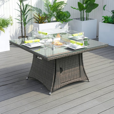 Table de foyer d'extérieur au propane en aluminium Carnforth