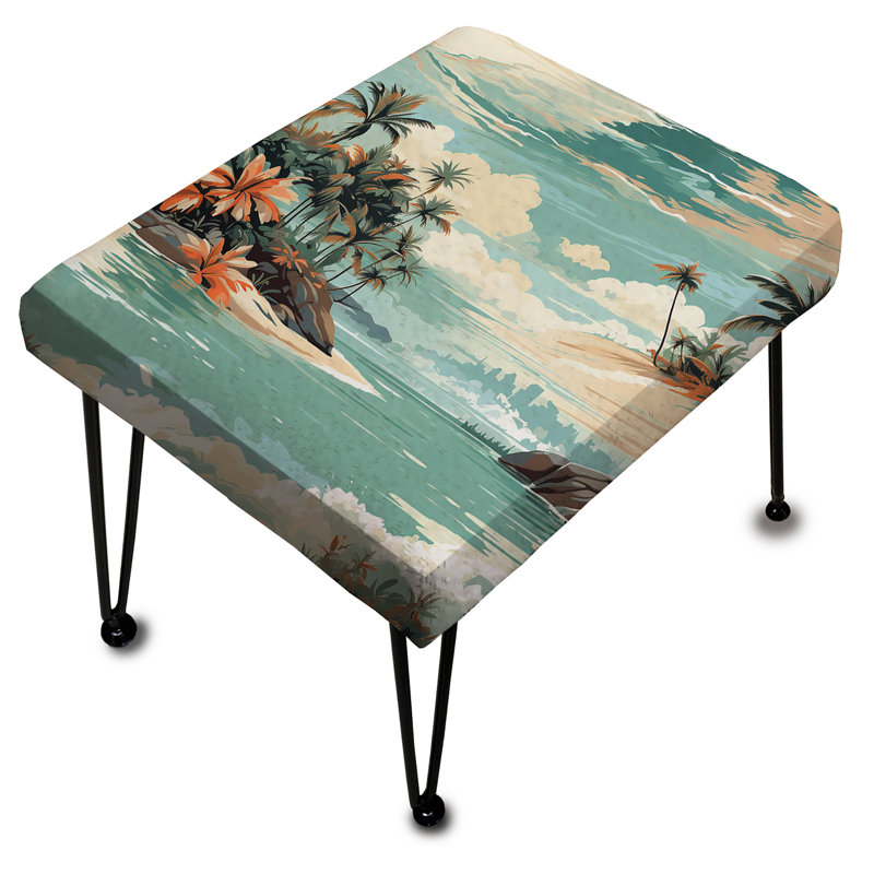 Coastal Vision Tropical Pattern - Tropical Rectangle Ottoman