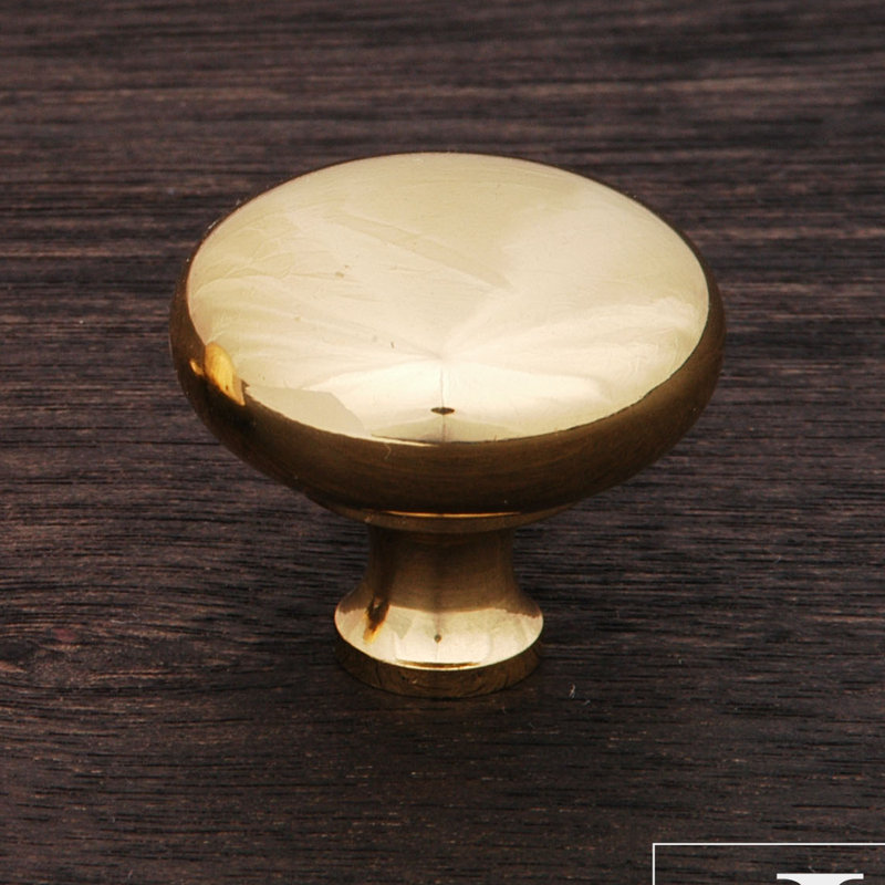 CK Series 1 1/4" Diameter Mushroom Knob, Polished Brass, 1.25" H x 1.25" W x 1.19" D