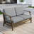 Clinkscales Solid Wood Teak Outdoor Loveseat With Cushion And Arms-114983538-114983540