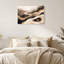 «Wavy Earth Tone Layers and Black Tree Silhouettes», art mural sur toile-1020011658