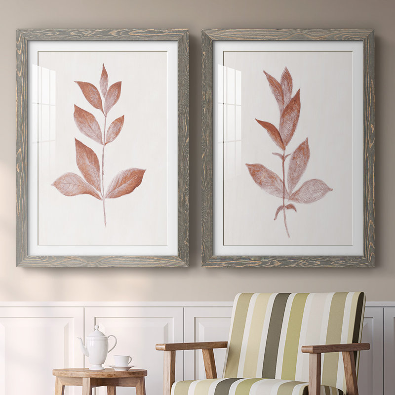 «Red Leaf I-Premium», reproduction encadrée prête à être accrochée, Gris, H 31,5 po x l 88 po x P 1,5 po