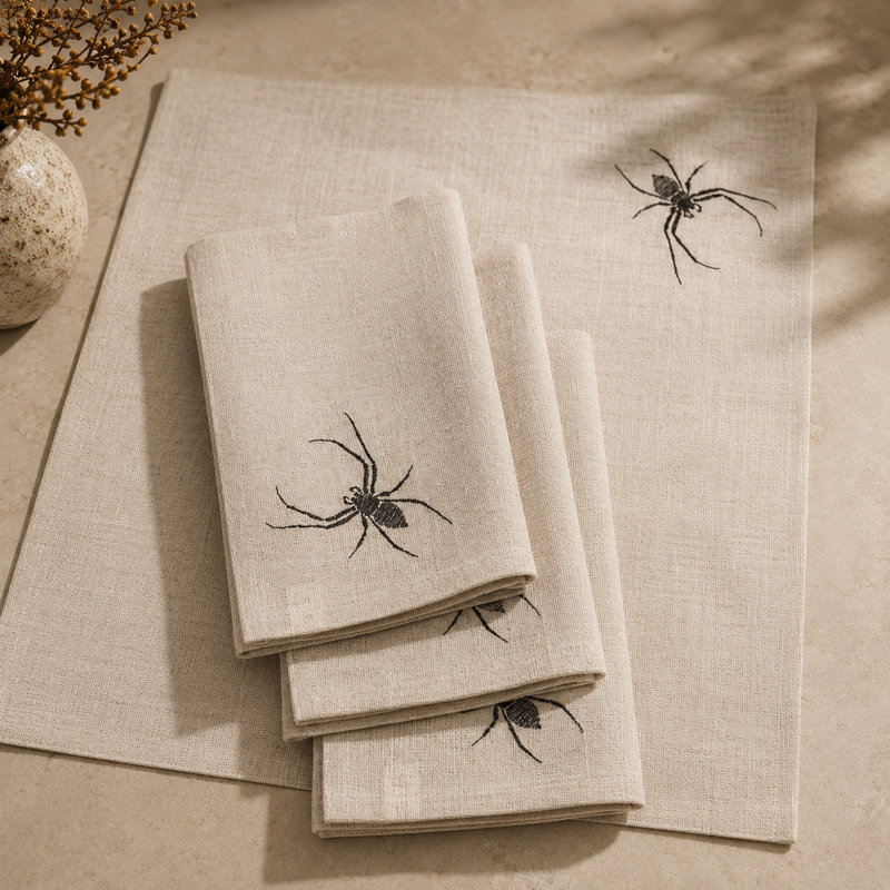 Cashel Linen Embroidered Square Napkin