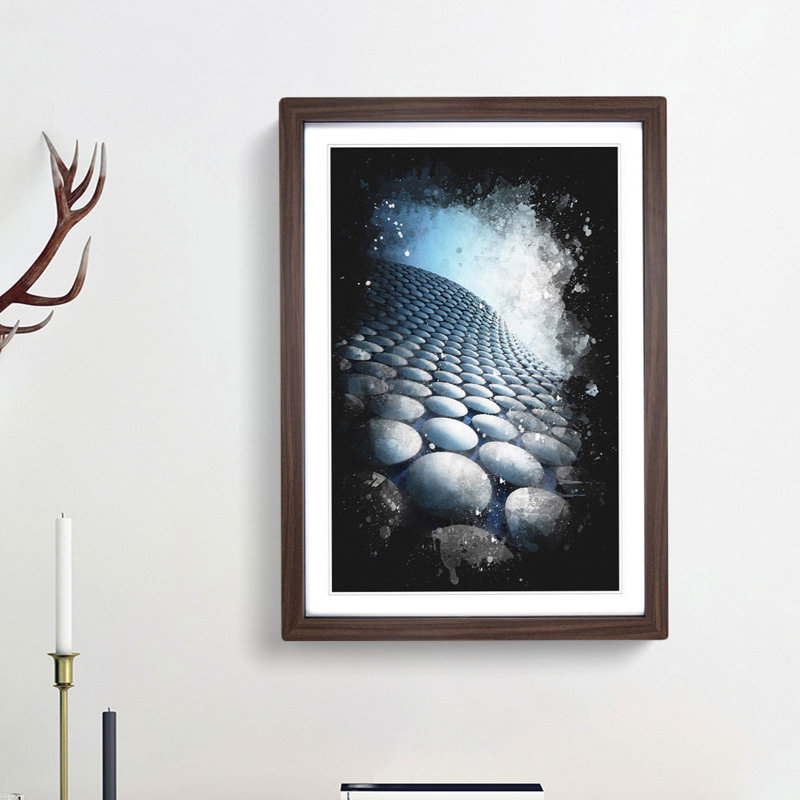 The Bullring in Birmingham - Framed Print, 63cm H x 45cm W x 2cm D, Walnut Framed