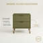 Table de chevet 20 cannelés à 2 tiroirs | Vert olive et accent doré | Idée de cadeau-682377014-682376971