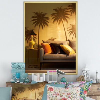 Golden Grove Palm Tree Shadows II sur toile