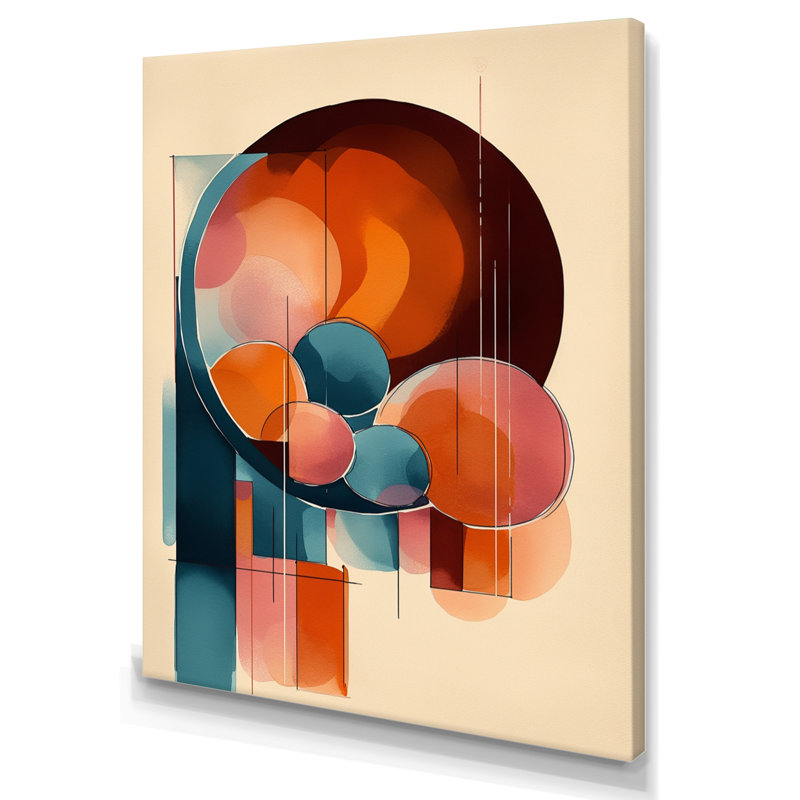 «Ferree Abstract Shapes And Line Artwork II», reproduction sur toile, H 44 po x l 34 po x P 1,5 po, Toile tendue