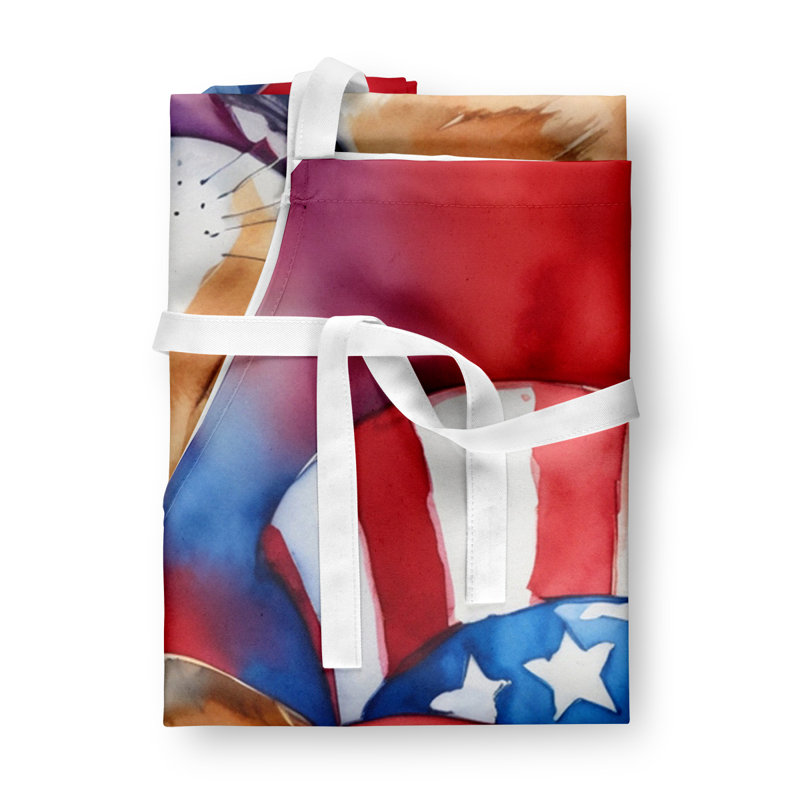 Patriotic American Apron, Brown Corgi