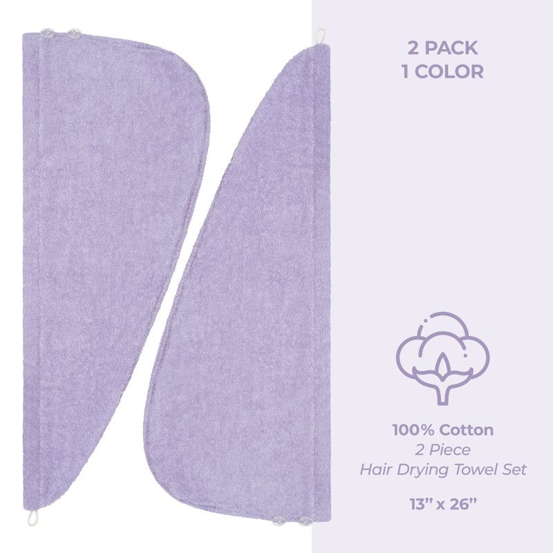 Serviettes 100% coton, longs poils bouclés, Lilas