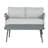 Mariano Steel Loveseat And Table-542076899-542076897