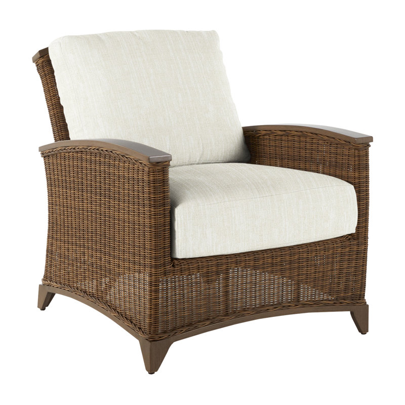Astoria Woven Lounge Chair, Raffia/Oak, No Welt, Rollo Cream
