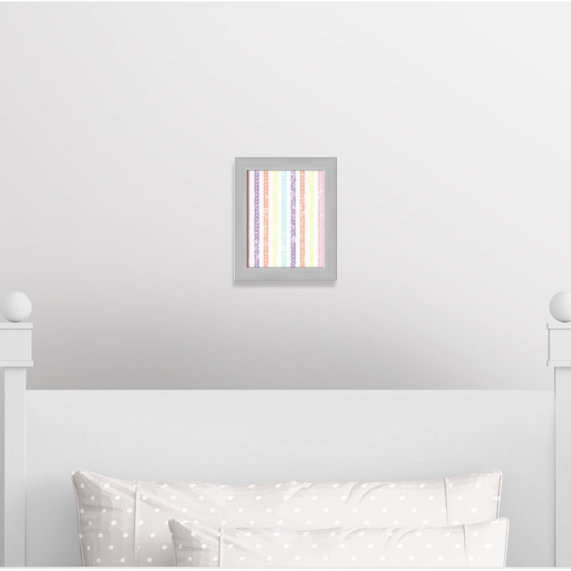 Adhésif décoratif Whimsical Stripe, H 12 po x l 10 po x P 0,625 po, Encadré plat argent