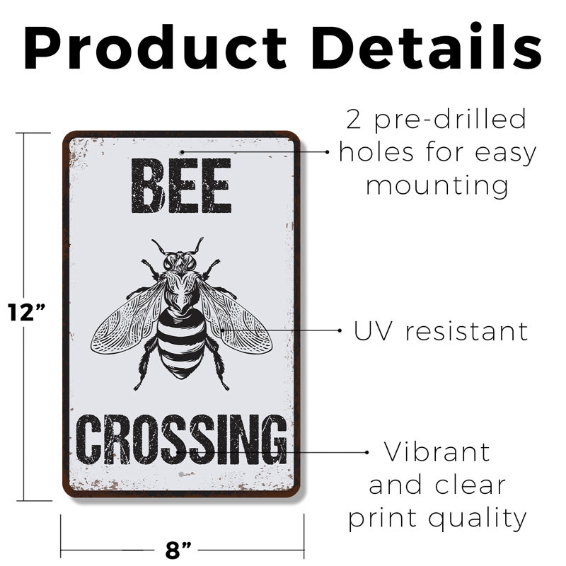 Enseigne d'abeille (paquet de 2) 8 po x 12 po
